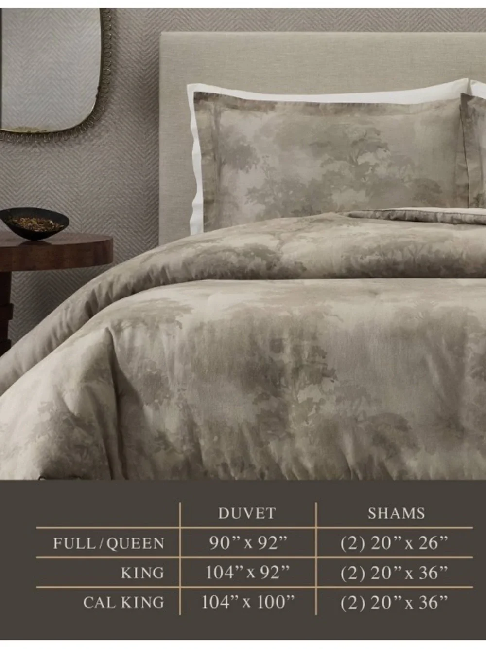 JEREMIAH BRENT NWT 3pc King 'Walk in the Woods' Cotton Duvet Set Brown -king